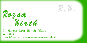 rozsa wirth business card