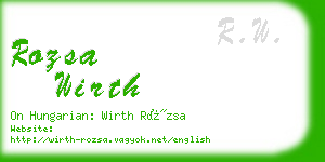 rozsa wirth business card